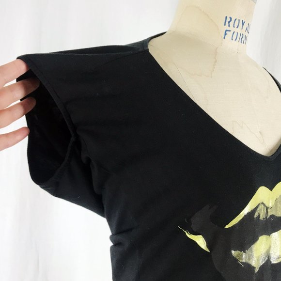 Alexander McQueen Green Lips Black T-Shirt Top - Picture 3 of 9